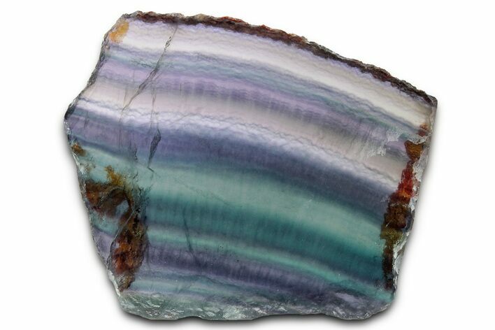 Colorful Polished Rainbow Fluorite Slab #338334
